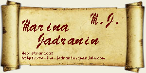 Marina Jadranin vizit kartica